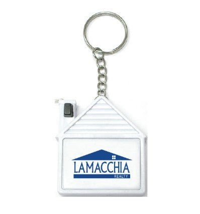 Tape Measure Key Chain - White