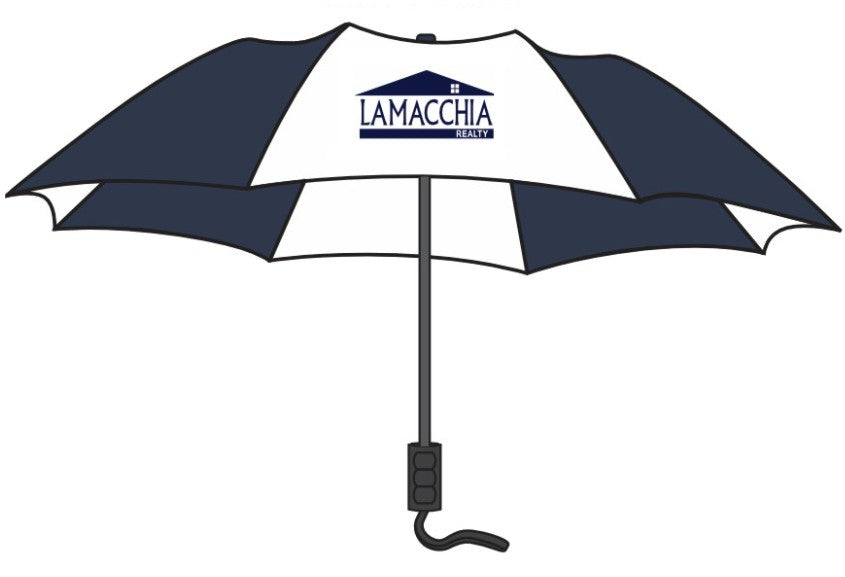 Navy and white LR umbrella